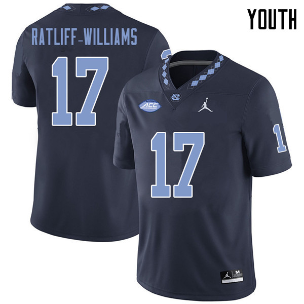 Jordan Brand Youth #17 Anthony Ratliff-Williams North Carolina Tar Heels College Football Jerseys Sa